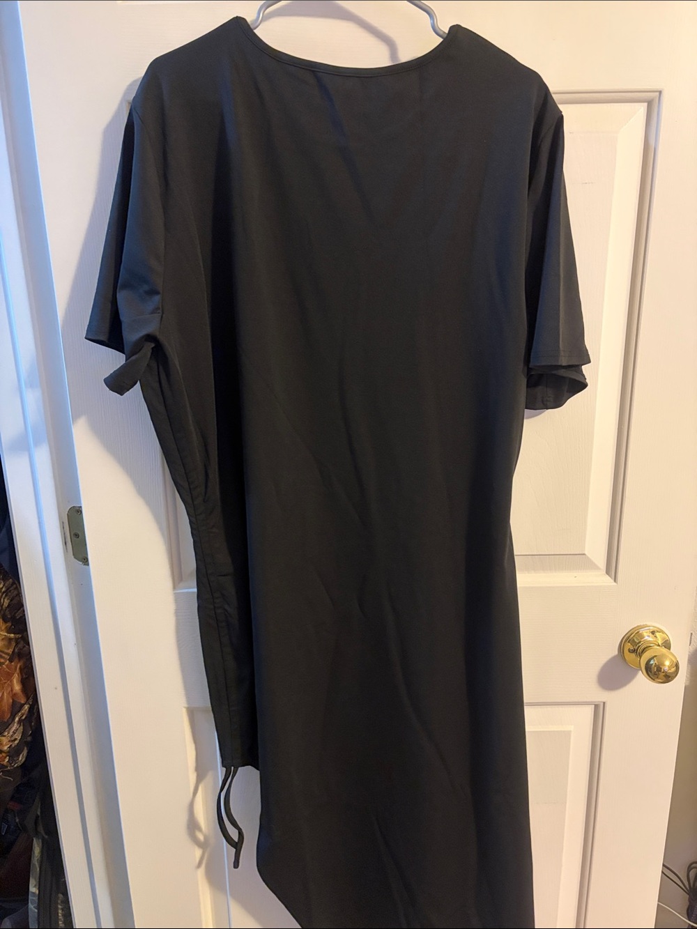 Women's Black Distressed Asymmetric Dress - Picture 6 of 6